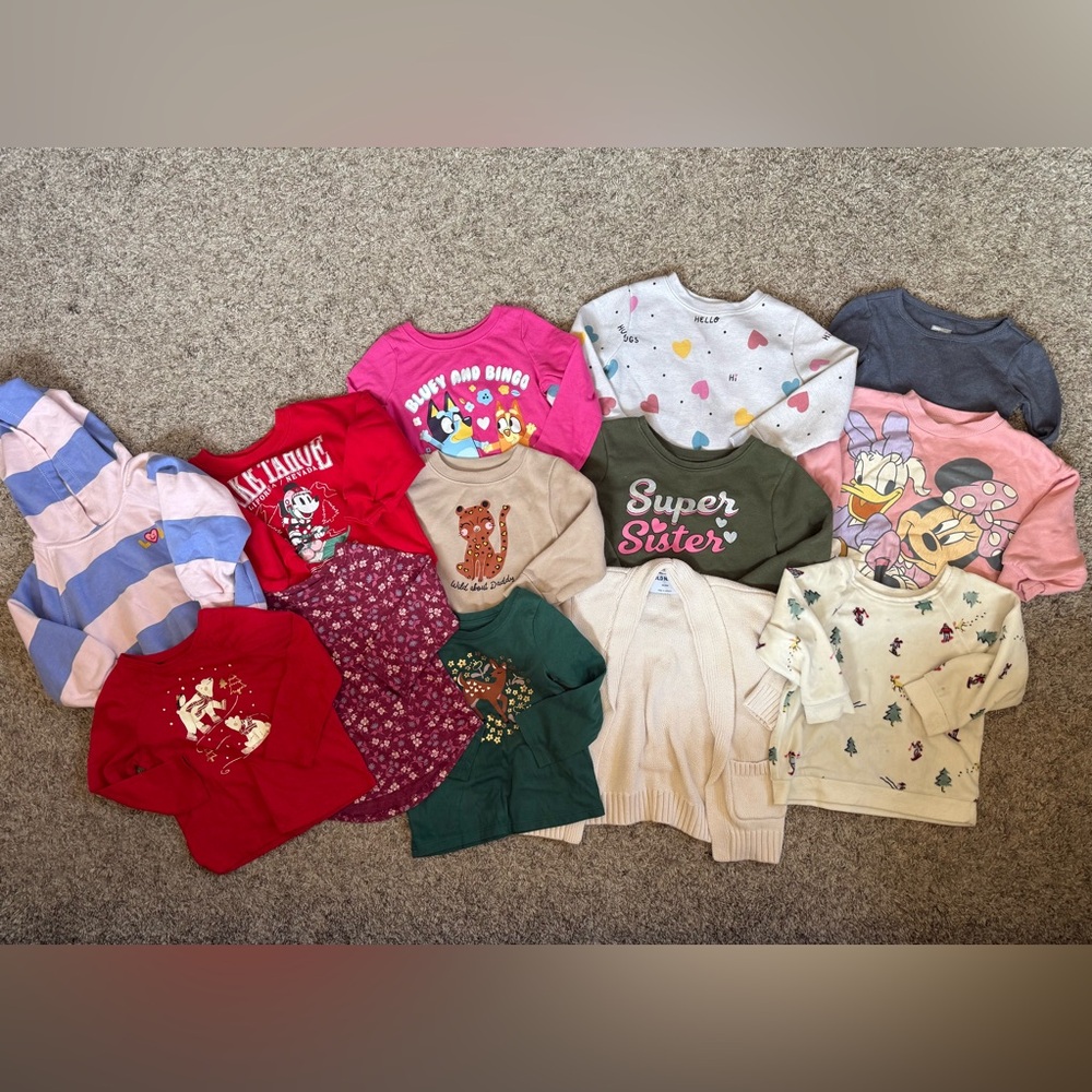 Girls Colorful Graphic Shirts Set